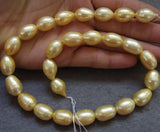 Golden Freshwater Pearl Beads 11x14mm 15 Inch Strand