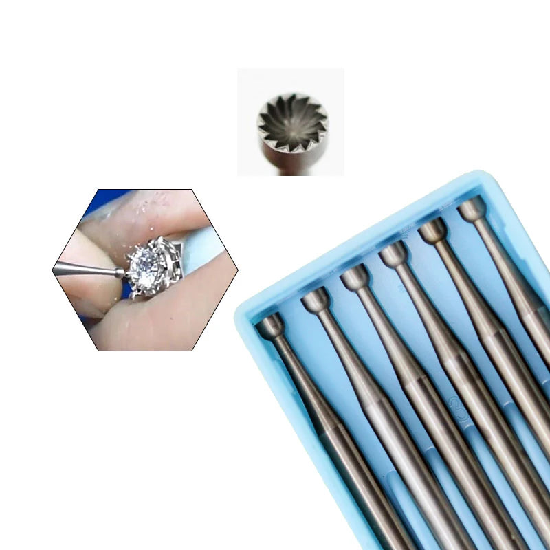 Steel Burs 6Pcs/Lot Jewelry Tools Diamond Polishing & Engraving Twist Drill Burs