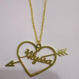 Cupid Arrow Heart Necklace High Pendant Wedding Jewelry