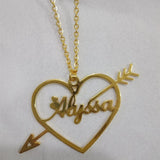 Cupid Arrow Heart Necklace High Pendant Wedding Jewelry