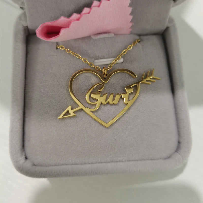 Cupid Arrow Heart Necklace High Pendant Wedding Jewelry