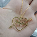 Cupid Arrow Heart Necklace High Pendant Wedding Jewelry