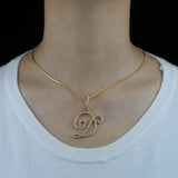 Cursive 26 Initial Letter Pendant Necklace Micro Pave CZ Alphabet Name Jewelry