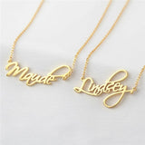 Cursive Name Necklace Stainless Steel Nameplate Necklace for Women Girls