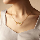 Cursive Name Necklace Stainless Steel Nameplate Necklace for Women Girls