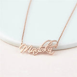 Cursive Name Necklace Stainless Steel Nameplate Necklace for Women Girls