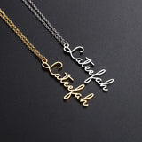 Personalized Cursive Name Letter Necklace Silver Plated
