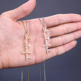Personalized Cursive Name Letter Necklace Silver Plated