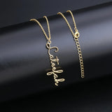 Personalized Cursive Name Letter Necklace Silver Plated