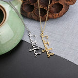 Personalized Cursive Name Letter Necklace Silver Plated