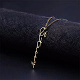 Personalized Cursive Name Letter Necklace Silver Plated