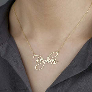 Cursive Name Necklace Personalized Initials Pendant Stainless Steel