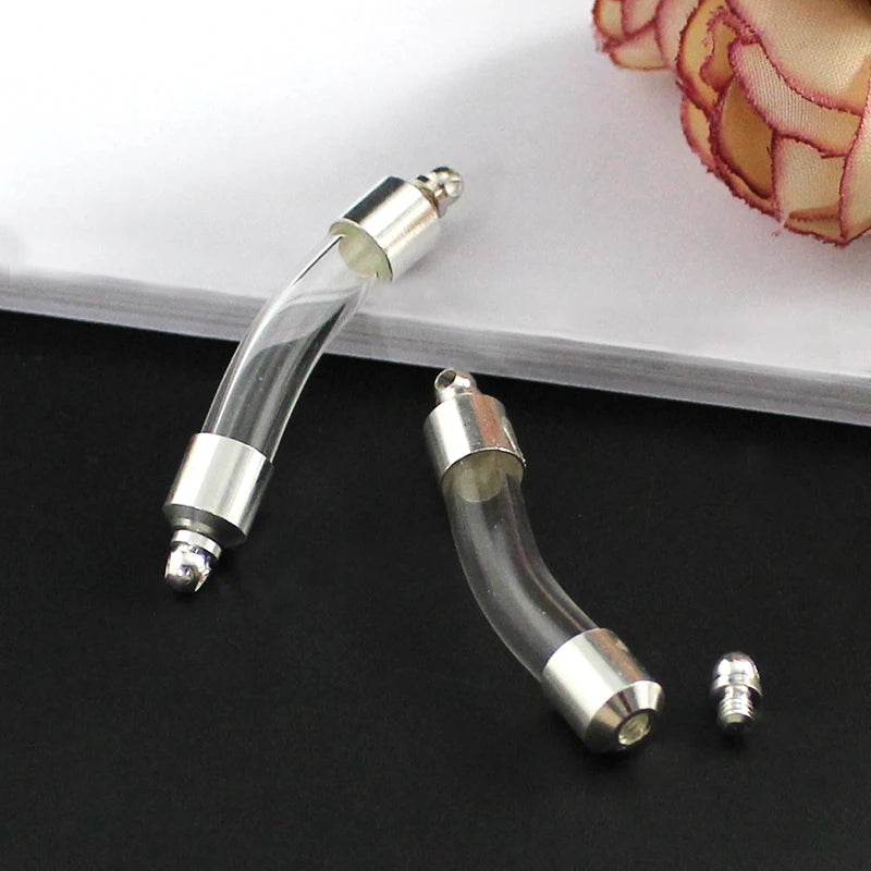 Glass Vial Pendant Screw Cap Tube DIY Jewelry Making