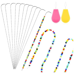 Curved Beading Needle & Threader Set for Jewelry Making Bead Spinner Tool