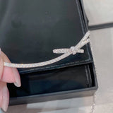 Curved Bowknot Pendant Necklace for Women