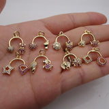 Zircon Plated Pendant Moon Stars Animal Charms DIY Earring Necklace