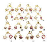 Zircon Plated Pendant Moon Stars Animal Charms DIY Earring Necklace