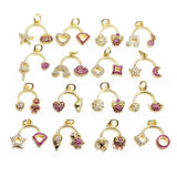 Zircon Plated Pendant Moon Stars Animal Charms DIY Earring Necklace