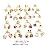 Zircon Plated Pendant Moon Stars Animal Charms DIY Earring Necklace