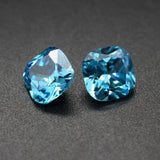 Aquamarine CZ Loose Gemstone Cushion Cut Synthetic Gems