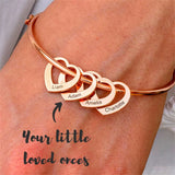 Personalized Hearts Bangle Stainless Steel Bracelet
