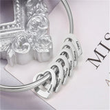 Personalized Hearts Bangle Stainless Steel Bracelet
