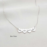 Personalized Heart Pendant Name Necklace Stainless Steel Box Chain Women Gift