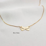 Personalized Heart Pendant Name Necklace Stainless Steel Box Chain Women Gift