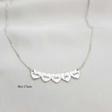 Personalized Heart Pendant Name Necklace Stainless Steel Box Chain Women Gift
