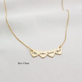 Personalized Heart Pendant Name Necklace Stainless Steel Box Chain Women Gift