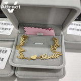 Personalized Multiple Names Necklace Choker for Women Stainless Steel Jewelry