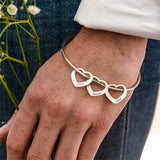 Personalized Family Member Name Bracelet Stainless Steel Pendant with Heart