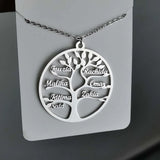 Family Tree Necklace Stainless Steel Pendant