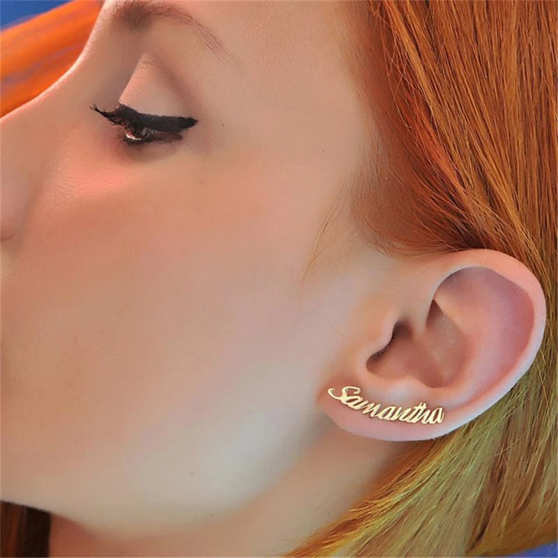 Personalized Name Earrings Stainless Steel Stud Letter Earring