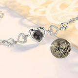 100 Languages I Love You Heart Diamond Nano Projection Braided Bracelets