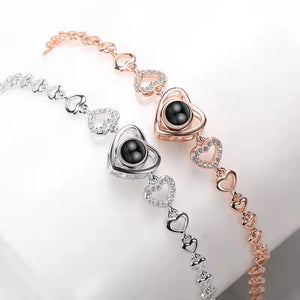 100 Languages I Love You Heart Diamond Nano Projection Braided Bracelets