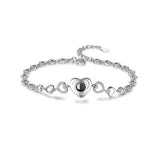 100 Languages I Love You Heart Diamond Nano Projection Braided Bracelets