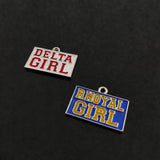10Pcs Greek Sorority Enamel Letter Charm Pendant Jewelry