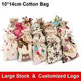 10x14cm Drawstring Bags Jewelry Soap Pouch Linen Cotton Bag 10pcs/lot
