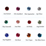 Birthstone Crystal Engraved Keychain For Couples Boyfriend Girlfriend Gift