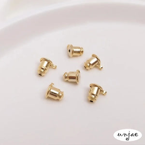 14K Bullet Plug With Ring Butterfly Ear Stud Earring Accessories