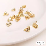 14K Bullet Plug With Ring Butterfly Ear Stud Earring Accessories