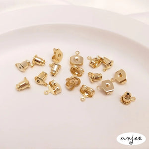 14K Bullet Plug With Ring Butterfly Ear Stud Earring Accessories