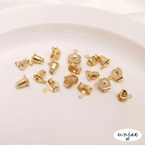 14K Bullet Plug With Ring Butterfly Ear Stud Earring Accessories