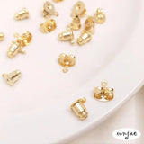 14K Bullet Plug With Ring Butterfly Ear Stud Earring Accessories