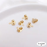 14K Bullet Plug With Ring Butterfly Ear Stud Earring Accessories