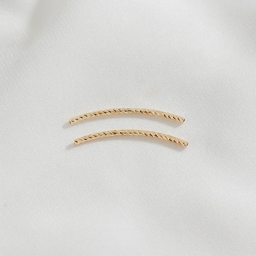 14K Wrapped Faceted Threaded Elbow Straight Pipe Bracelet