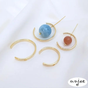 14K Light C-Shaped Bead Hanging Ring Set DIY Necklace Jewelry