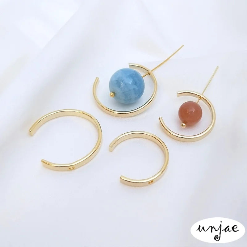 14K Light C-Shaped Bead Hanging Ring Set DIY Necklace Jewelry