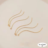 14K Smooth S-Shape Pendant Ear Line DIY Accessories
